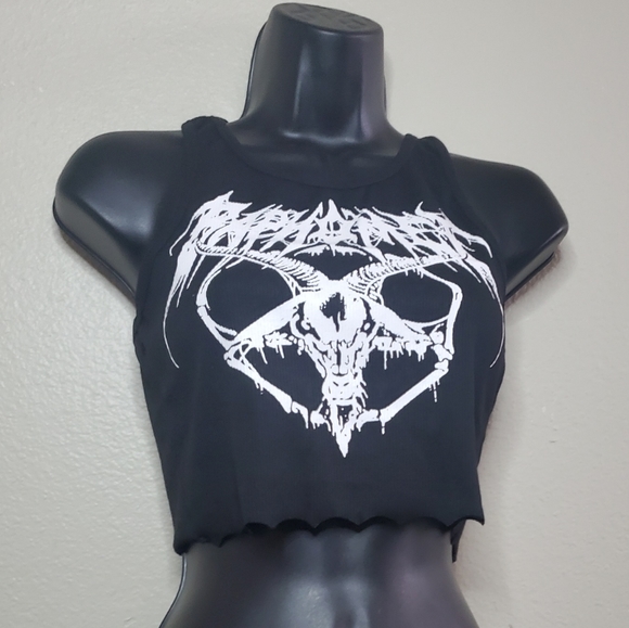 Death Doom Metal Goat Croptop - Picture 1 of 2